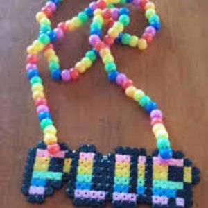 rave plur perler bead necklace